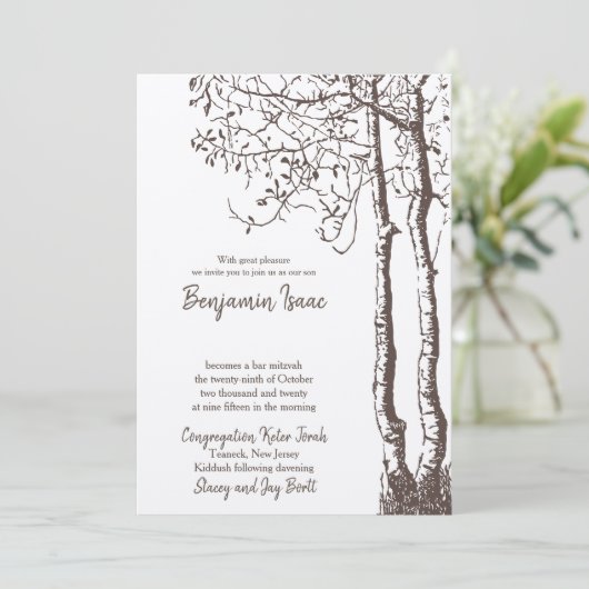 Deep Roots Jwish Wedding Invitation Kaart (Staand voorkant)