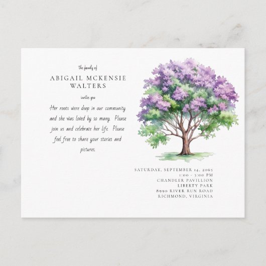 Deep Roots Pink Tree Viering van het Leven Briefkaart (Voorkant)