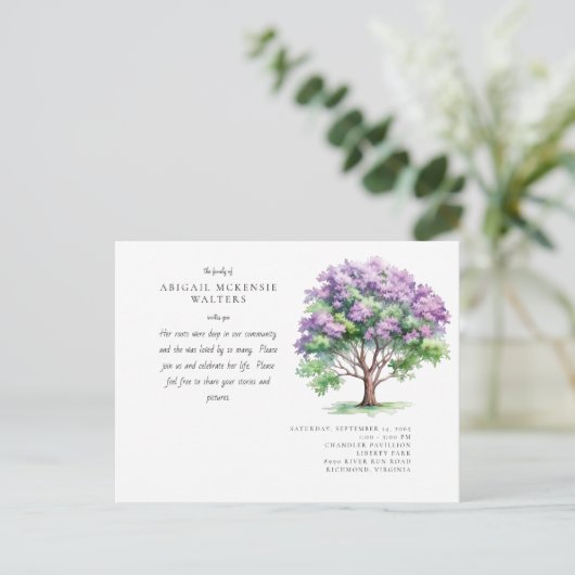 Deep Roots Pink Tree Viering van het Leven Briefkaart (Staand voorkant)