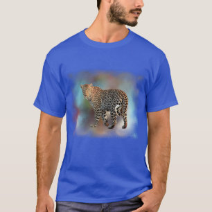 Deep Royal Blue Leopard Modern Elegant Sjabloon T-shirt