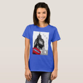 Deep Royal Blue London Red Telephone Box Big Ben T-shirt (Voorkant volledig)
