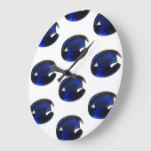 Deep Royal Blue Oval Sapphire Pattern Grote Klok (Hoek)