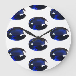 Deep Royal Blue Oval Sapphire Pattern Grote Klok