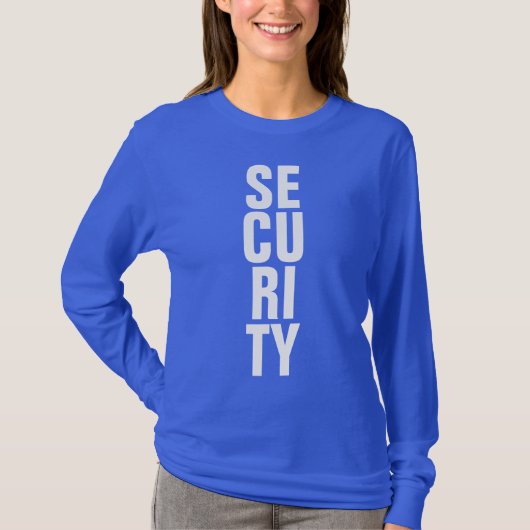 Deep Royal Blue Sjabloon Custom Vrouwen Security T-shirt (Voorkant)
