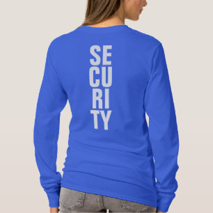 Deep Royal Blue Sjabloon Custom Vrouwen Security T-shirt