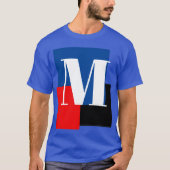 Deep Royal Initiaal Letter Monogram Modern Stijlvo T-shirt (Voorkant)