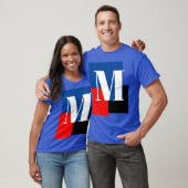 Deep Royal Initiaal Letter Monogram Modern Stijlvo T-shirt (Unisex)