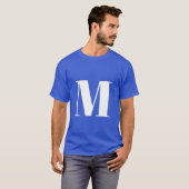 Deep Royal Initiaal Letter Monogram Modern Stijlvo T-shirt (Voorkant volledig)
