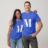 Deep Royal Initiaal Letter Monogram Modern Stijlvo T-shirt (Unisex)