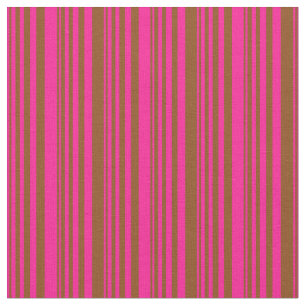 Deep roze en bruine strepen patroon stof