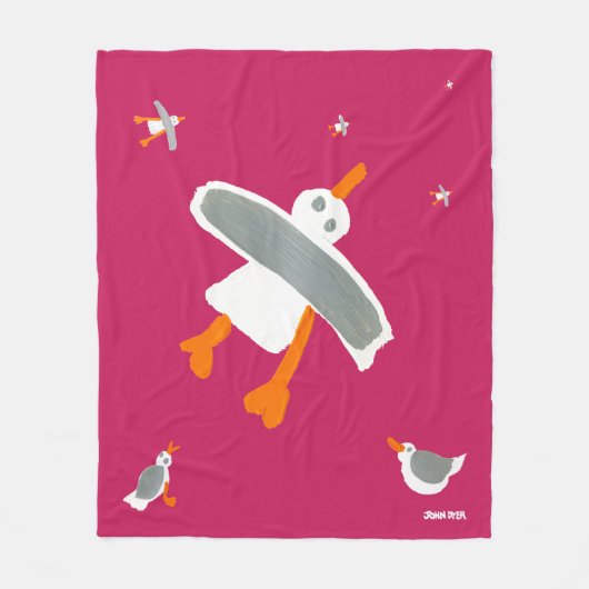 Deep roze John Dyer Seagull Fleece Blanket Deken (Voorkant)
