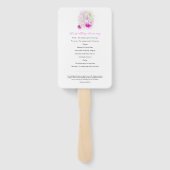 Deep roze waterverf fuchsia bruiloft programma handwaaier (Achterkant)