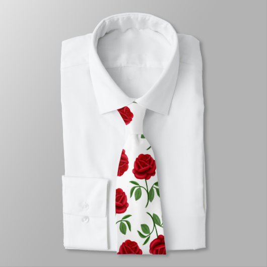 Deep Ruby Red Roses Stropdas (Gebonden)