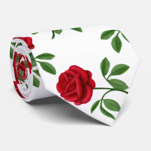 Deep Ruby Red Roses Stropdas (Opgerold)