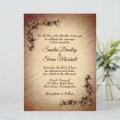 Deep Rustic Flowers Weddenschap Kaart (Staand voorkant)