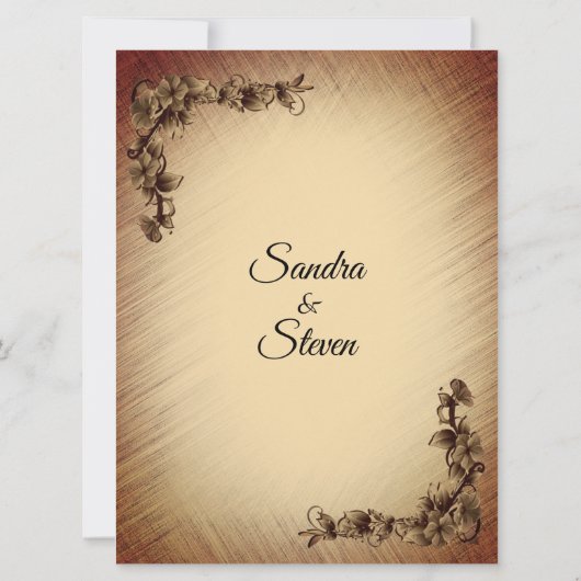 Deep Rustic Flowers Weddenschap Kaart (Achterkant)