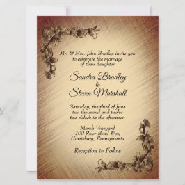 Deep Rustic Flowers Weddenschap Kaart