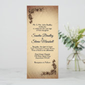 Deep Rustic Flowers Weddenschap Kaart (Staand voorkant)