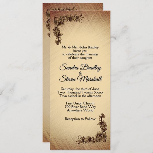 Deep Rustic Flowers Weddenschap Kaart (Voorkant / Achterkant)