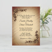 Deep Rustic Flowers Weddenschap Kaart (Staand voorkant)