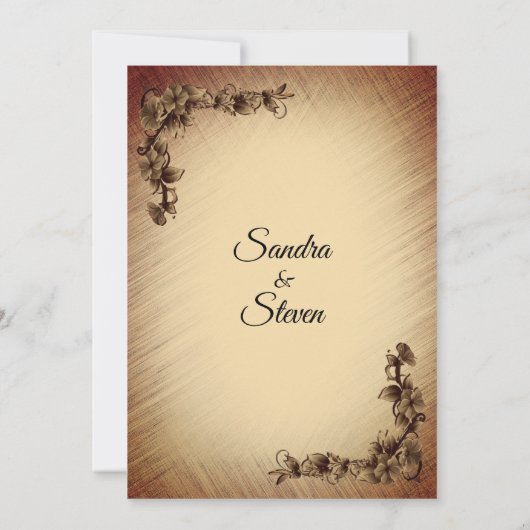 Deep Rustic Flowers Weddenschap Kaart (Achterkant)