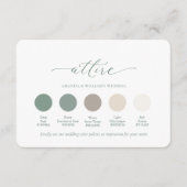 Deep Sage Wedding Attire Color Palette Kaart (Voorkant)
