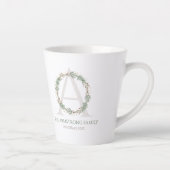 Deep Sage Wreath Monogram Family Name Keepsake Latte Mok (Rechts)
