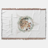 Deep Sage Wreath Monogram Photo Family Keepsake Deken (Voorkant)