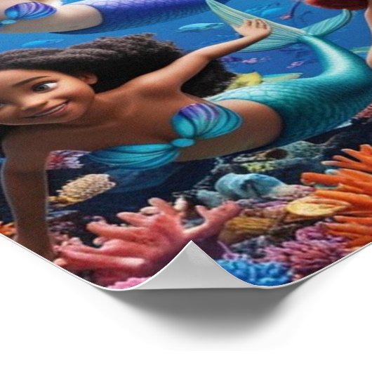 Deep Sea Adventure - Underwater Mermaids Tale  Poster (Hoek)