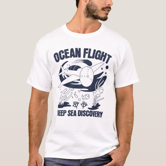 Deep Sea & Aircraft Doodle T-Shirt (Voorkant)