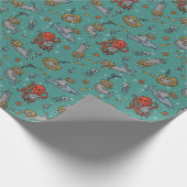 Deep Sea Diver Cats Wrapping Paper Cadeaupapier (Hoek)