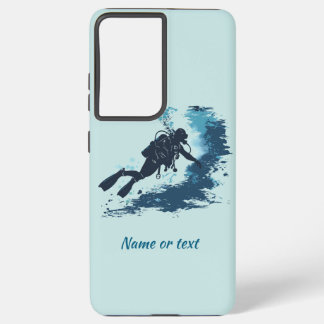 Deep Sea Diver Diving Underwater Custom Name text Samsung Galaxy Hoesje
