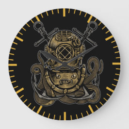 Deep Sea Diver Octopus Attack Nautical Anchors  Grote Klok