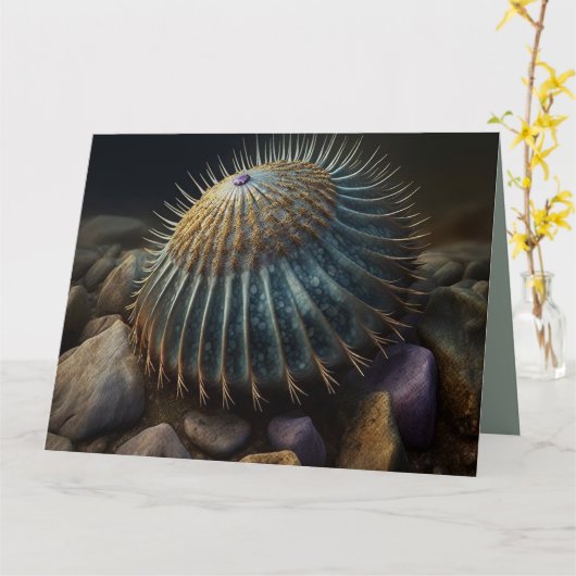 Deep Sea Urchin Kaart (Gele Bloem)