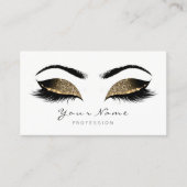 Deep Sepia Glitter Makeup Artist Lash Black White Afsprakenkaartje (Voorkant)