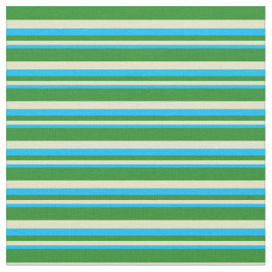 Deep Sky Blue, Bleek Goldenrod & Forest Green Stof