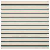 Deep Sky Blue, Brown, Black & Tan Lines Pattern Stof (Swatch)
