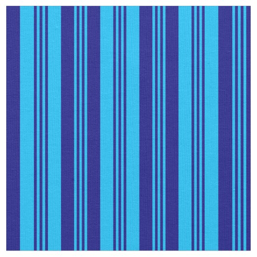 Deep Sky Blue en Blue Colour Lines Stof (Close Up)