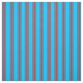 Deep Sky Blue en Brown Lined/Striped Pattern Stof (Swatch)