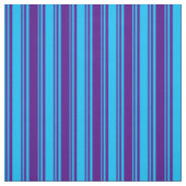 Deep Sky Blue en Indigolijnen Stof (Swatch)