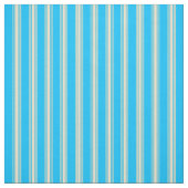 Deep Sky Blue en Tan Lined Pattern Stof (Swatch)