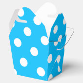 Deep Sky Blue en White Stippen Bedankdoosjes (Geopend)