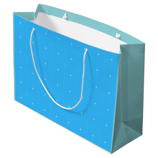 Deep Sky Blue - Falling Stars Gift Bag Groot Cadeauzakje (Achterkant Gekanteld)