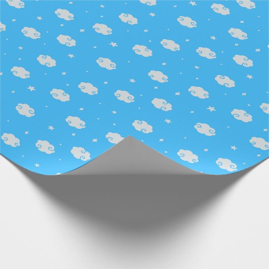 Deep Sky Blue - in de wolken inpakpapier (Hoek)