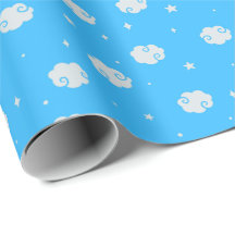 Deep Sky Blue - in de wolken inpakpapier