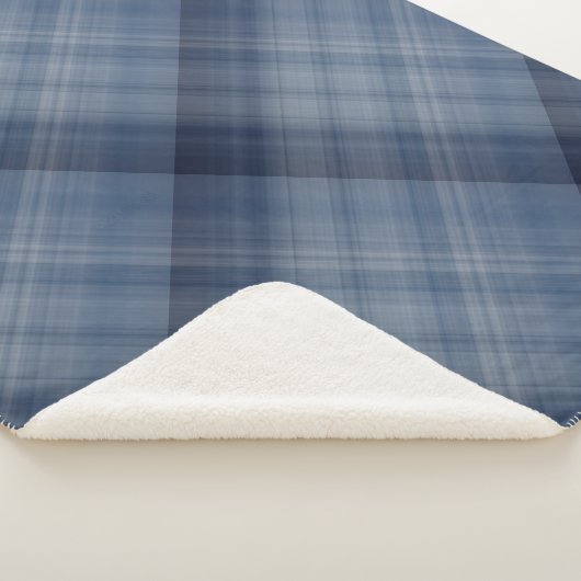 Deep Sky Blue Plaid Sherpa Deken (3/4)
