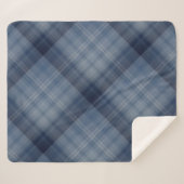 Deep Sky Blue Plaid Sherpa Deken (Voorkant (horizontaal))