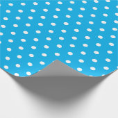 Deep Sky Blue Polka Dot Cadeaupapier (Hoek)