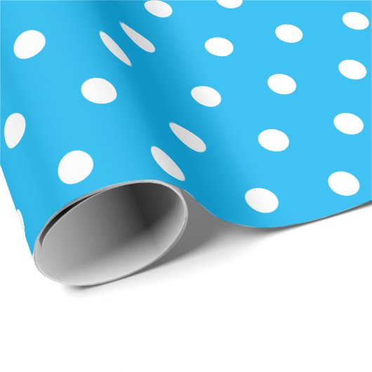 Deep Sky Blue Polka Dot Cadeaupapier (Rol Hoek)