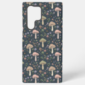 Deep Slate Blue Fungi Seamless Pattern Samsung Galaxy Hoesje (Achterkant)